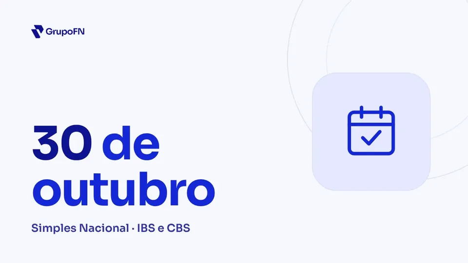 Arte do Grupo FN com a data 30 de outubro e o ícone de calendário