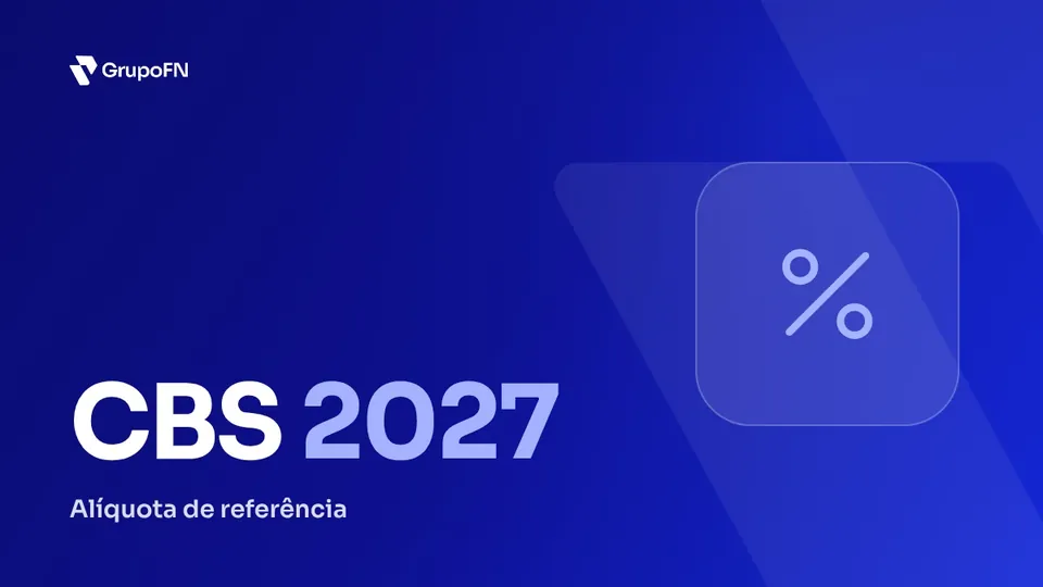 Arte do Grupo FN com o texto CBS 2027 e o símbolo de porcentagem